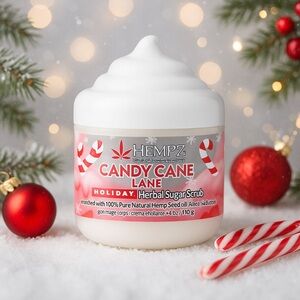 Hempz Candy Cane Lane Holiday Herbal Sugar Scrub – 4 oz Limited Edition